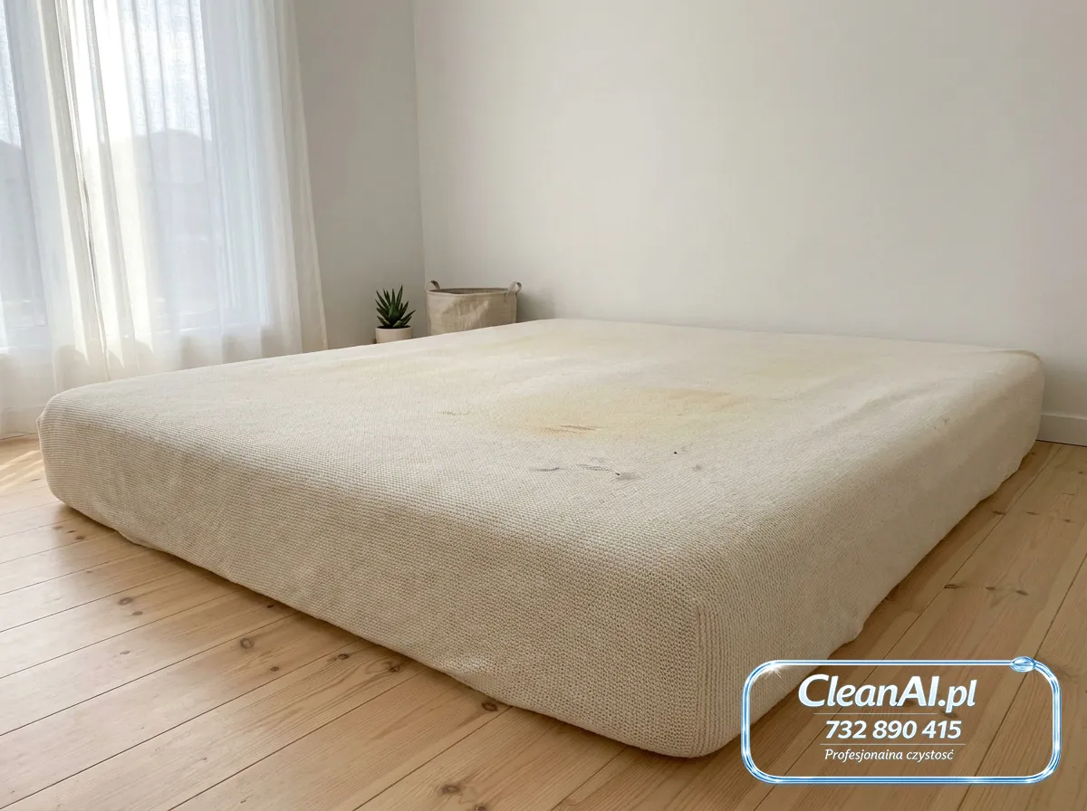 Materac z plamami — przed