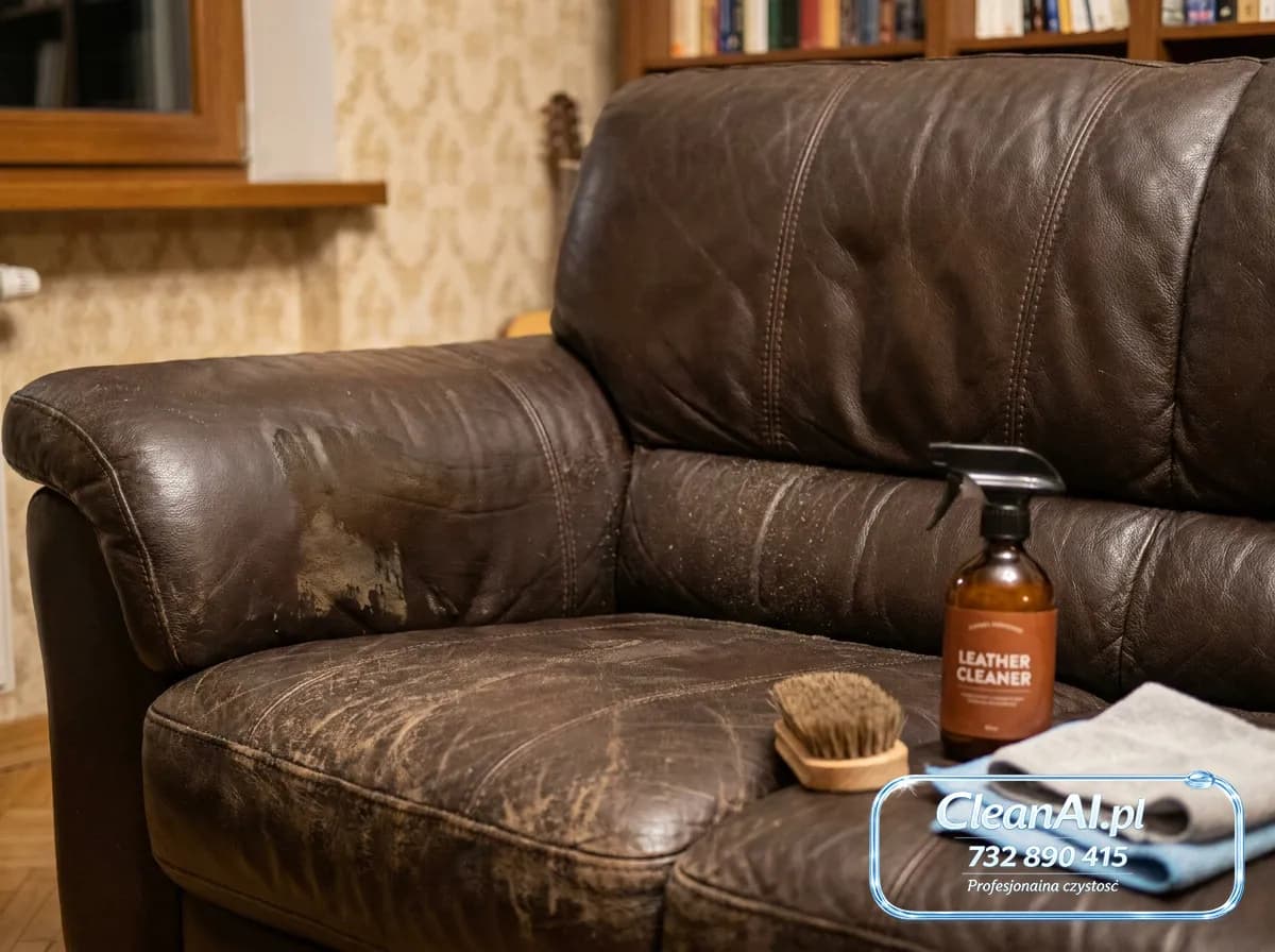 Leather sofa — before