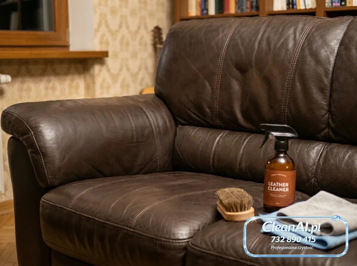 Leather sofa — after