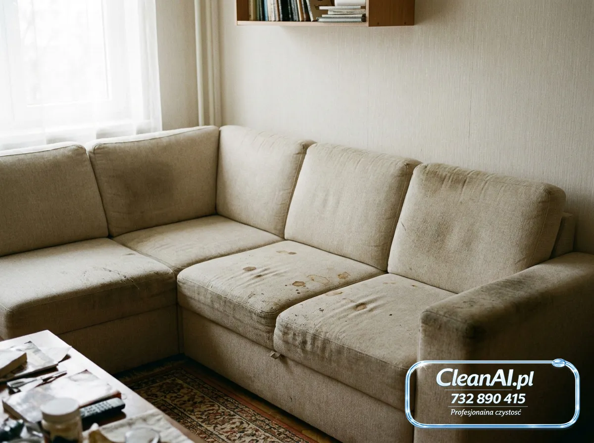 Kanapa welurowa — przed