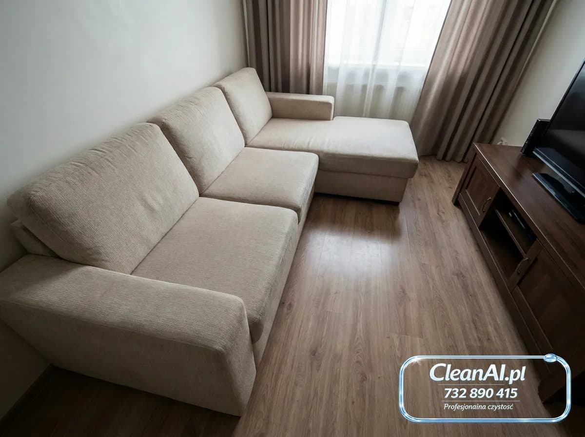 Sofa with cushions — after