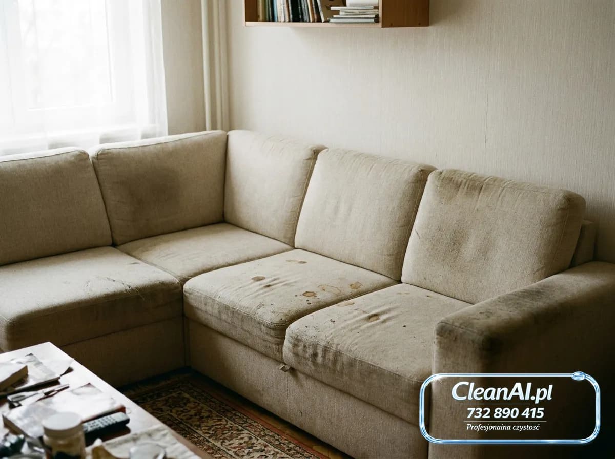 Velvet sofa — before